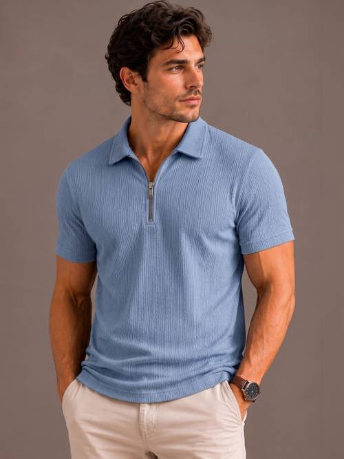ROOPKAR Men Polo Collar T-shirt