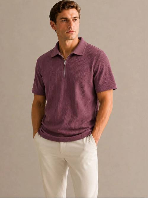 THE BEETEL HOUSE Men Polo Collar T-shirt