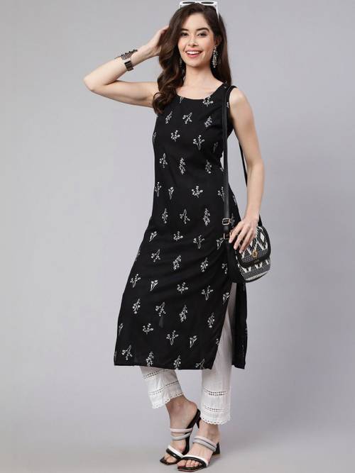 SAK JAIPUR Printed Straight Kurta
