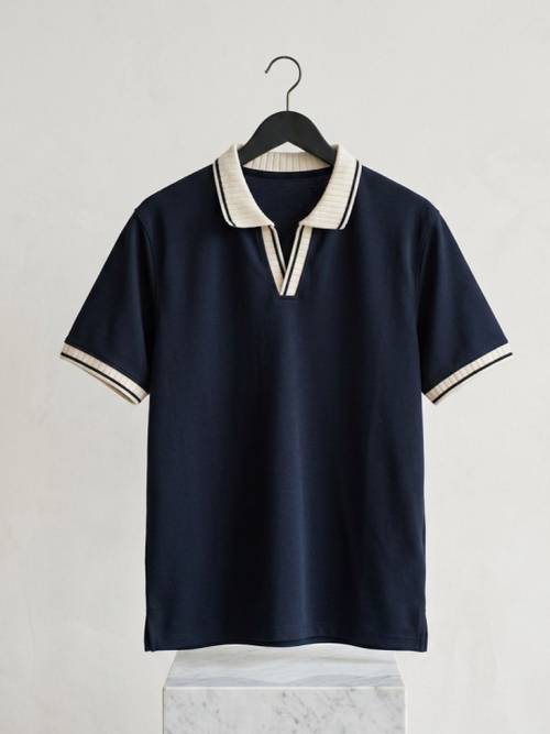 HERE&NOW Men Polo Collar T-shirt