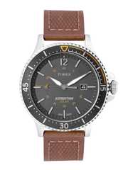 Buy Timex Men Black Leather Analogue Solar Powered Watch TW4B14900