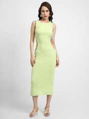 green cutwork dress Green Cutwork Cotton Shirt Dress main image 0