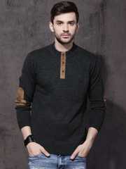 Buy Roadster Black Henley Sweater - Sweaters for Men 843410 | Myntra