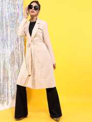 Buy Tokyo Talkies Women Classy Beige Solid Coat - Coats for Women
