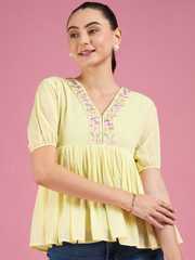 トップス POMIIIPARTAGE puff peplum variation tops Buy DressBerry Floral Puff Sleeve Georgette Peplum Top - Tops for