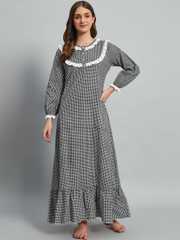 【美品✨】Pantheon Checked Knit Dress Buy SEPHANI Checked Maxi Nightdress - Nightdress for Women
