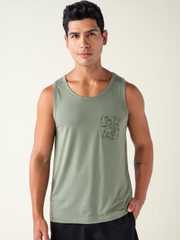 Buy DaMENSCH NEO-Cool Pure Cotton Pocket Print Tank Top - Lounge