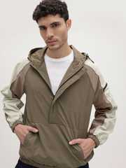 Buy The Roadster Life Co. Colourblocked Hooded Half-Zippered