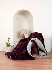 Buy Nivasam Purple & Burgundy Microfiber Heavy Winter 600 GSM