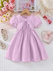 yk girls self design a-line dress product info and reviews Buy YK Girls Self Design A-Line Dress with Bow Detail - Dresses for Girls  24509042