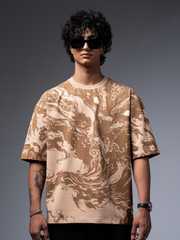 Buy Echolope Abstract Printed Drop Shoulder Sleeves Cotton Bio