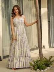 slim fit dress slacks Martinique Coral Floral Maxi Dress - $78 main image 1