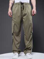 Buy PRONK Men Mid-Rise Cargo Track Pants - Track Pants for Men