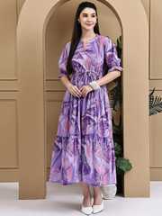 misha and puff willa dress 3y新品未使用 Buy PTVIZE Abstract Printed V-Neck Gathered Or Pleated Puff