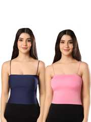 Buy PAAVKI Women Lightly Padded Camisole Spaghetti Strap Bralette