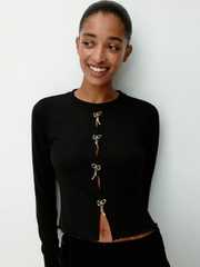 Buy H&M Ribbed Bow-Detail Top - Tops for Women 37238757 | Myntra