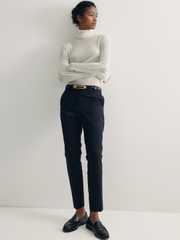 h&m patterned cigarette trousers Floral Print Side Zip Pant Size 6 In Black H&M White Trousers for Women