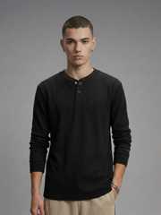 Buy Drop Zero by Glitchez Henley Neck Cotton Pique Pure Cotton T