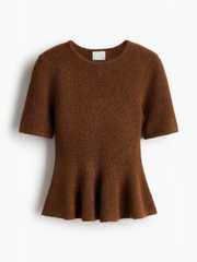 Buy H&M Rib-Knit Peplum Top - Tops for Women 36210747 | Myntra