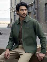 Buy XYXX Men Zip Up Solid Canvas Cotton Boxy Fit Jacket - Jackets