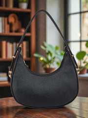 Buy Springberry Textured PU Half Moon Shoulder Bag - Handbags for