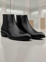 Buy Bxxy Men Textured Pointed Toe Ankle-Length Chelsea Boots
