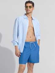 Buy XYXX Men Solid Aqua Olympic Blue Regular fit Quick Dry Swim