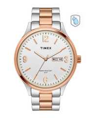 Orologio Timex Uomo TWEG18422 | Analogico Multifunzione, Quadrante Argentato, Bracciale Bicolore Acciaio