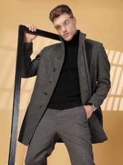 Buy CHKOKKO Wool Single-Breasted Regular Fit Tweed Coat - Coats