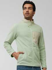 Buy XYXX Men Regular Fit Colorblock Olive Green Winter Fleece