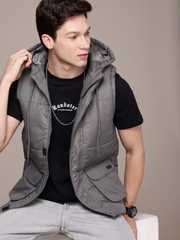 Buy WROGN Sleeveless Padded Hooded Jacket - Jackets for Men