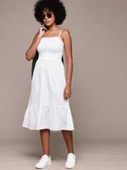 【新品未使用】Wooster Crepe Knit Midi Trumpet 2 Buy Roadster Solid Smocked Crepe A-Line Midi Dress - Dresses for